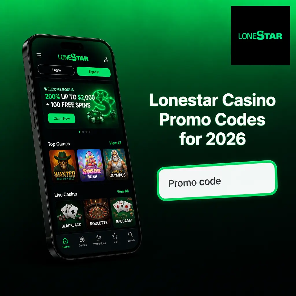 Lonestar Casino promo code entry screen