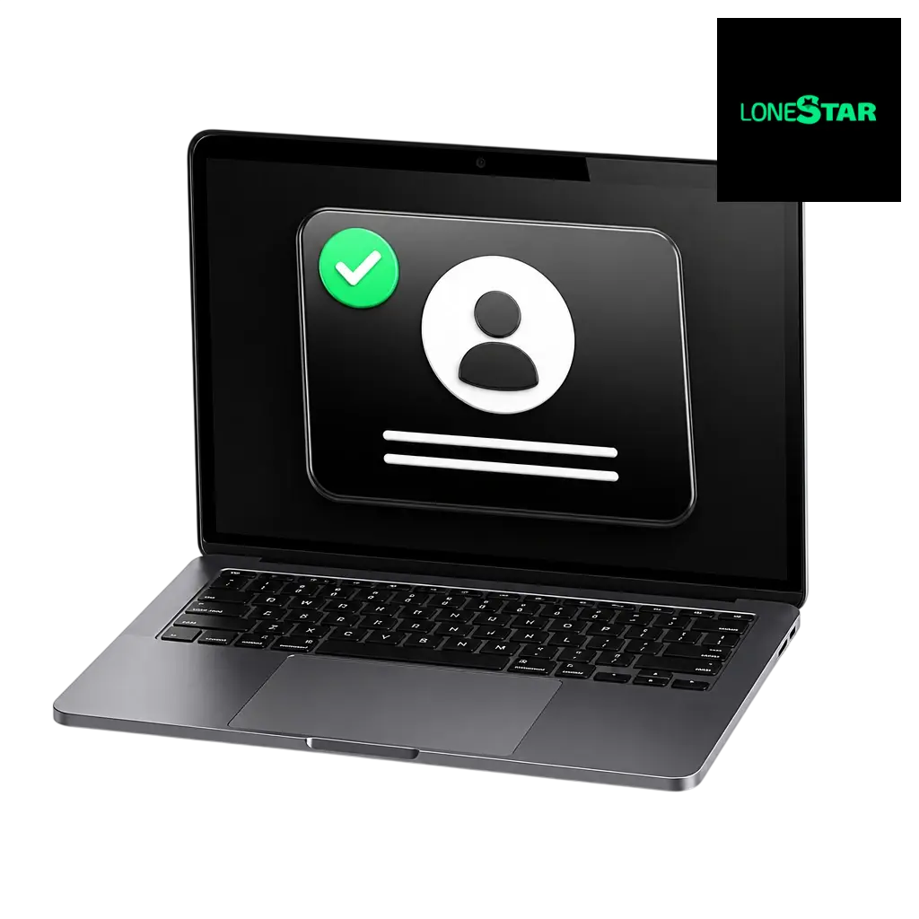 Lonestar Casino registration and login screen