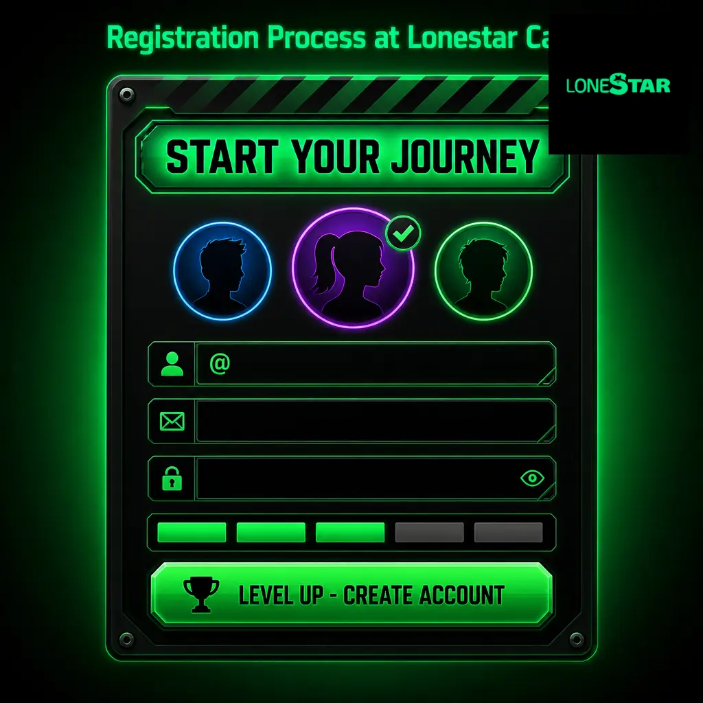 Lonestar Casino registration screen